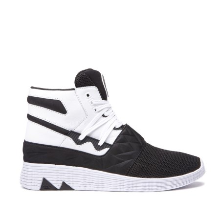 Supra Jagati Mens High Tops Shoes White/Black UK 07EHP